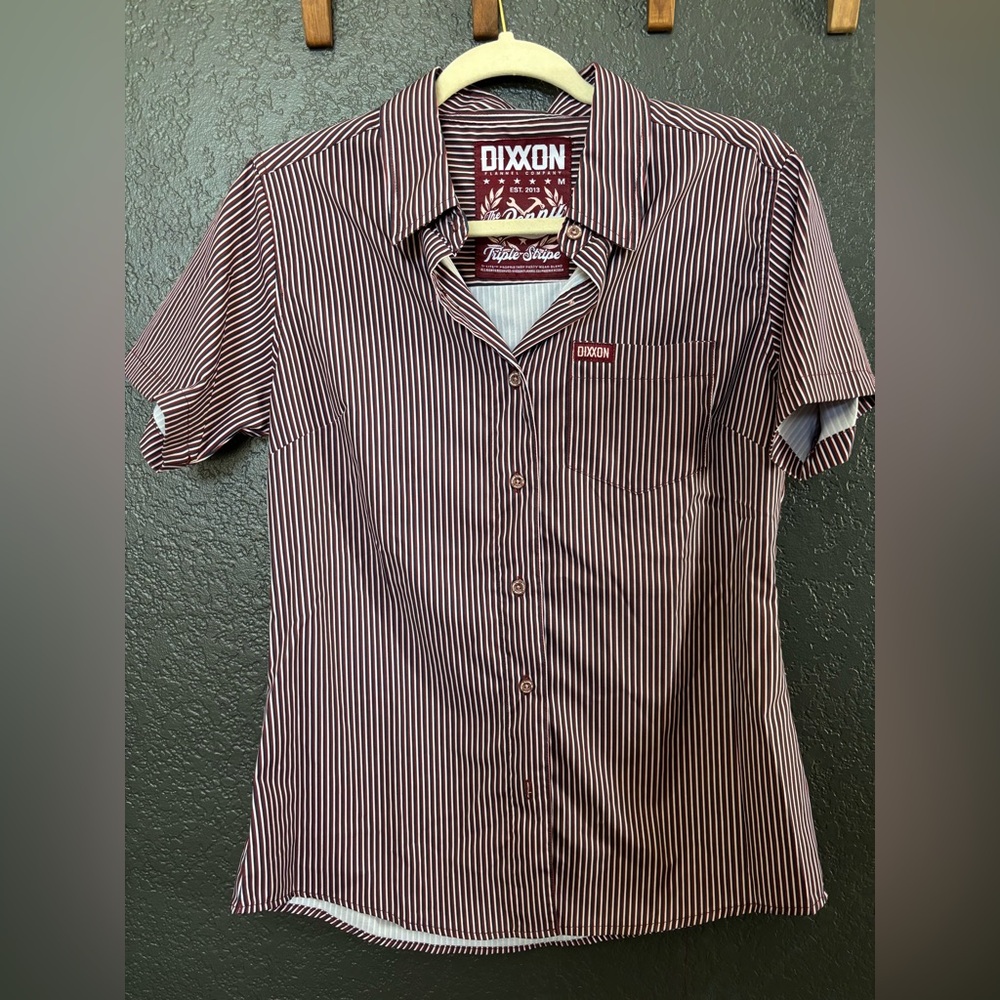 DIXXON women’s Bamboo Striped Button Down Shirt